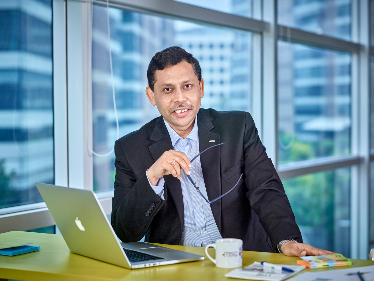 Commercial  Corporate Candid Portrait Headshot of CEO, MSg Global, a software organisation @ Bangalore  for an International Magazine By Arindom Chowdhury