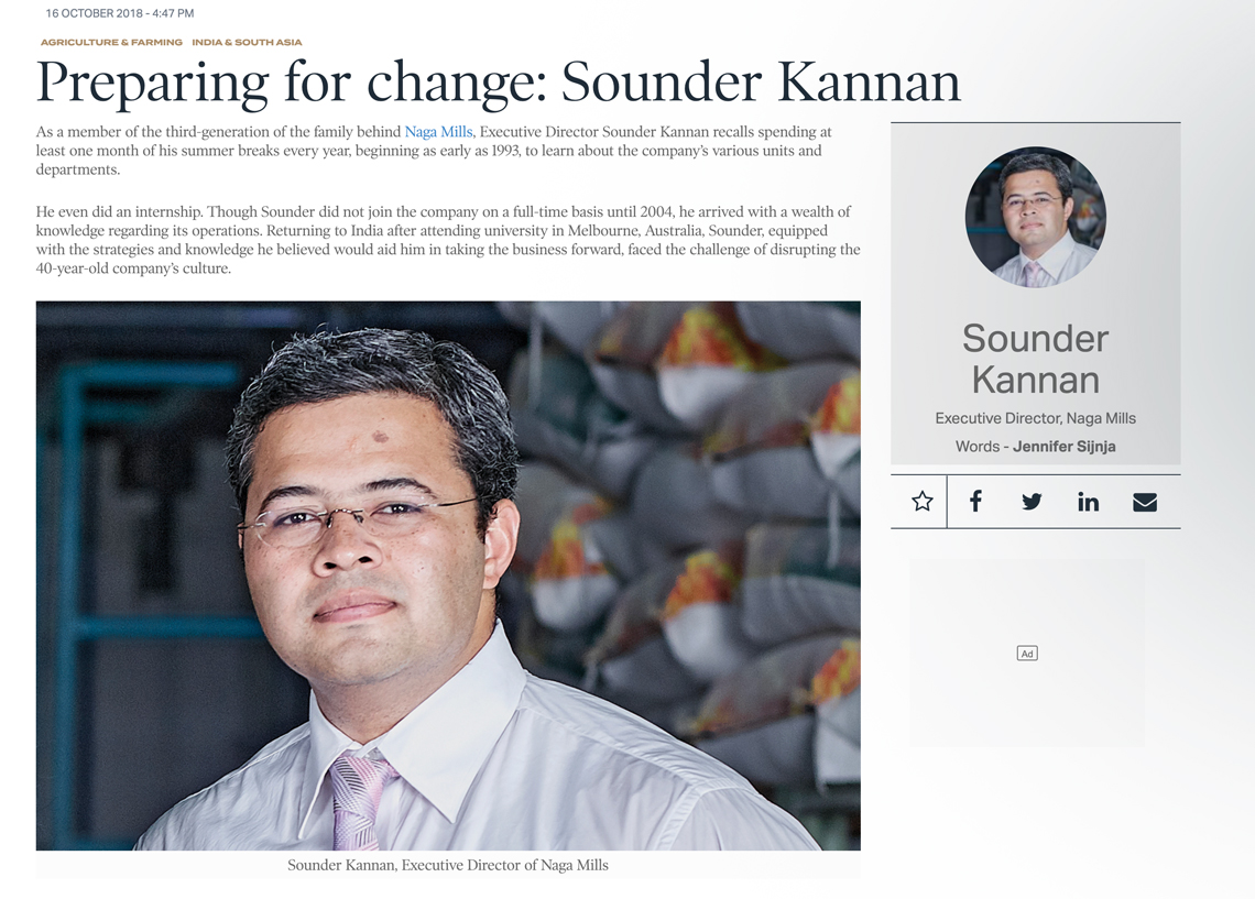 Professional Business Portrait Photography of Sounder Kannan, Executive Director, Naga Mills, Dindigul, Tamil Nadu for an International Magazine By Arindom Chowdhury
