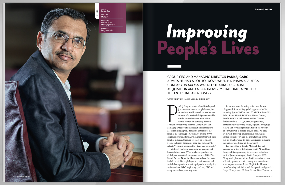 Creative Executive Photography of Pankaj Garg, Group CEO and MD, Medirich Bangalore for an International Magazine By Arindom Chowdhury